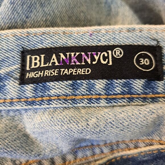BLANKNYC Distressed High Rise Tapered Boho Jeans SZ 30 - Picture 10 of 13